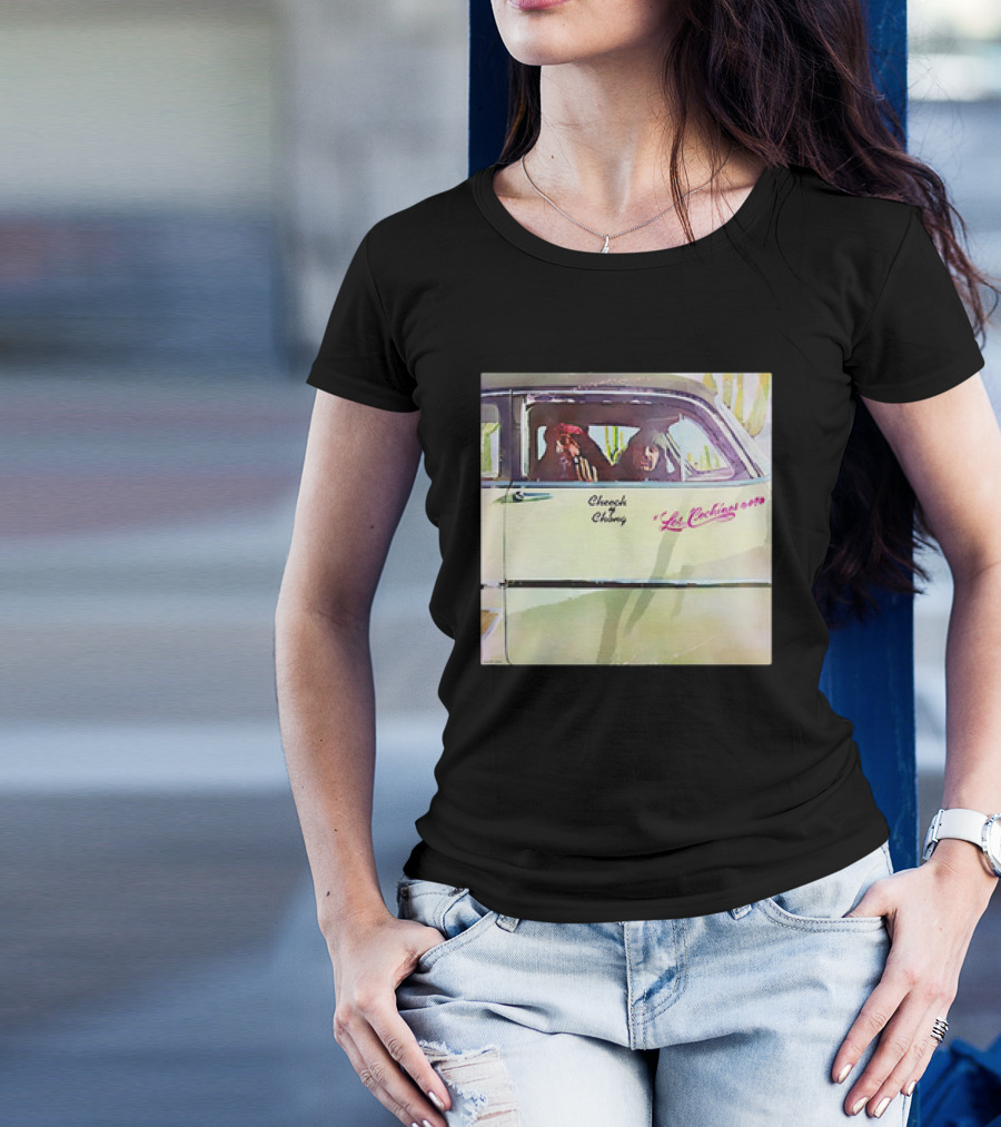 Cheech And Chong Los Cochinos 1973 Vintage Car Window Scene T-Shirt