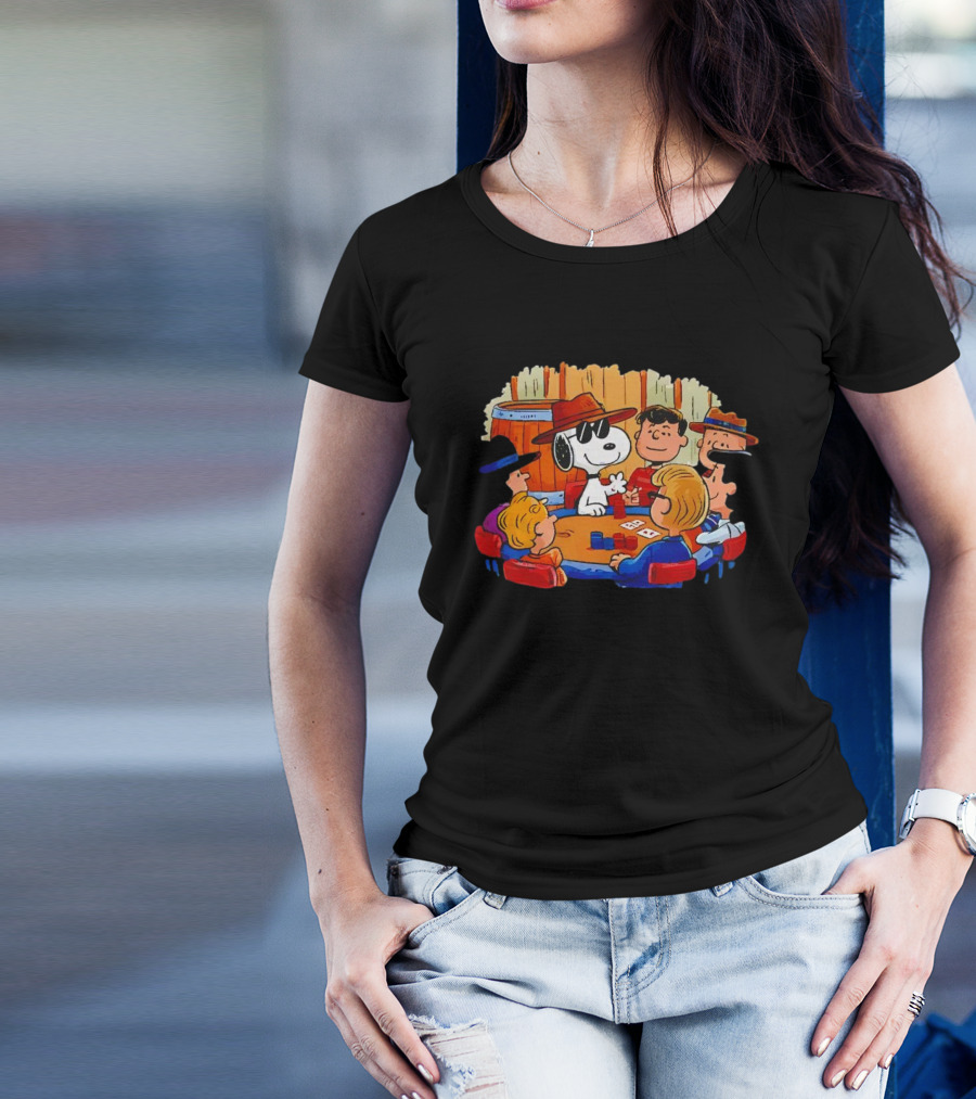 Snoopy And Friends Playing Poker Peanuts Characters T-Shirt