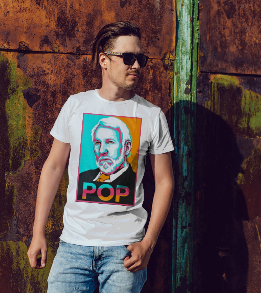 Raul Dominguez Jr Pop Retro Gregg Popovich T-Shirt