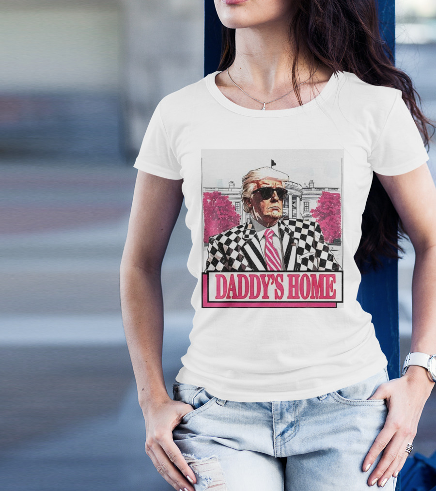 Daddy’s Home President White House 2024 Checkerboard Suit T-Shirt