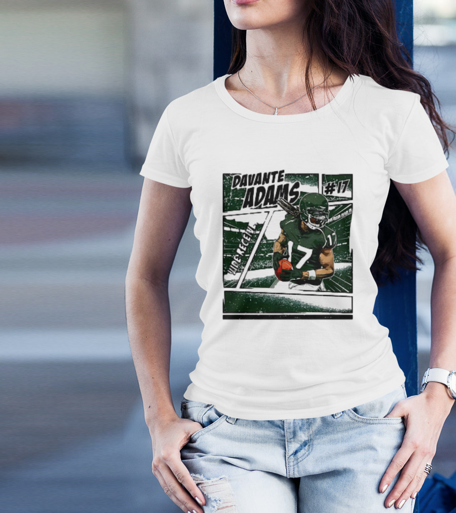 Davante Adams #17 Wide Receiver New York Jets NFL Football Comic Vintage T-Shirt