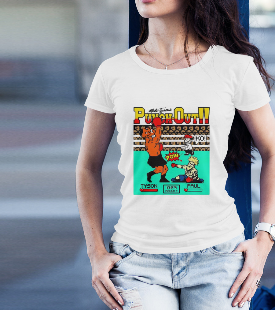 Mike Tyson’s Punch-Out KO Tyson POW Paul Round 2 Retro Game Boxing Match T-Shirt