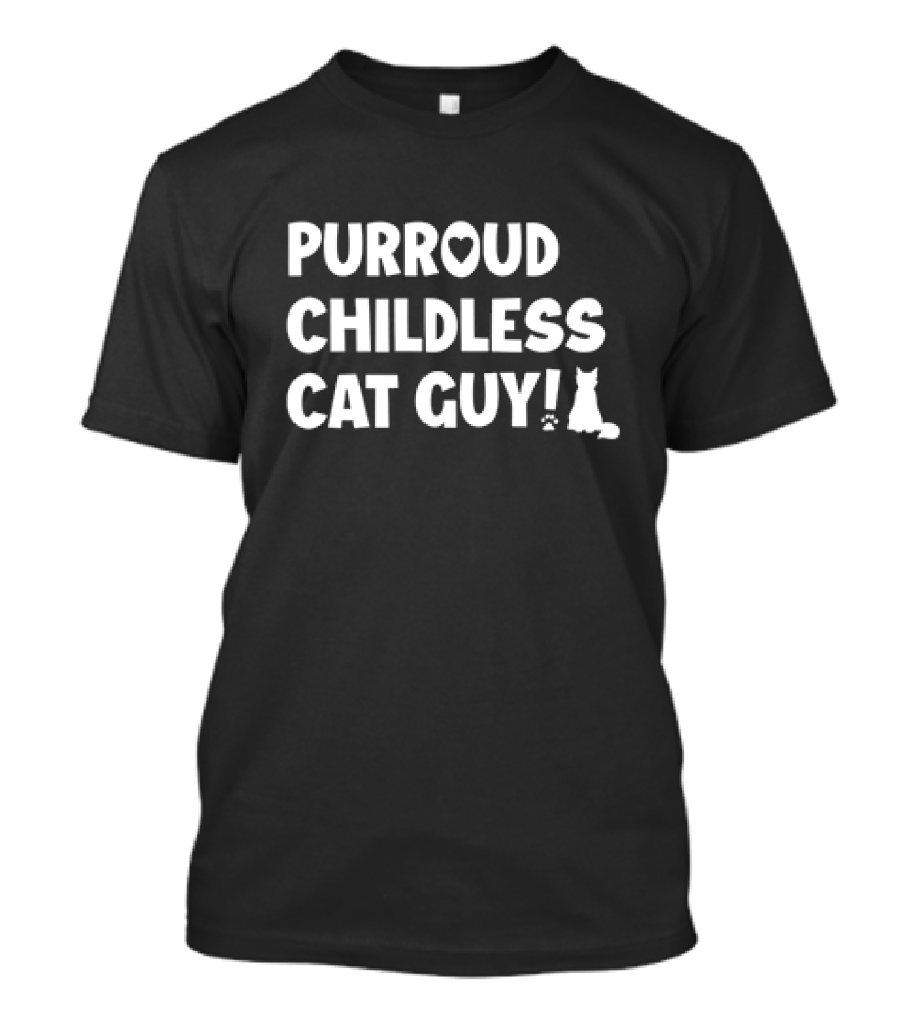 Purroud Childless Cat Guy Graphic Casual Wear T-Shirt