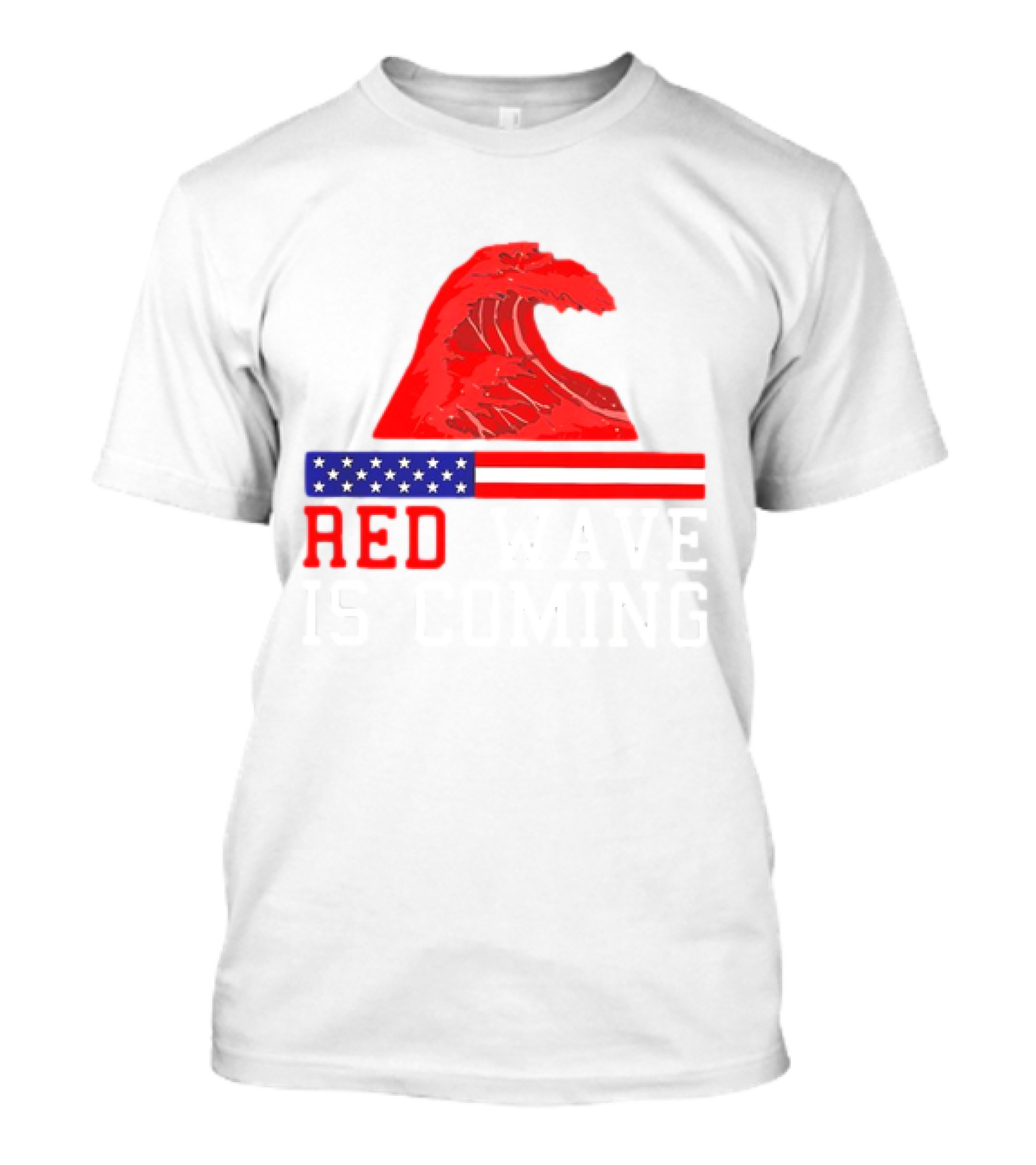 Red Wave USA Flag Wave T-Shirt