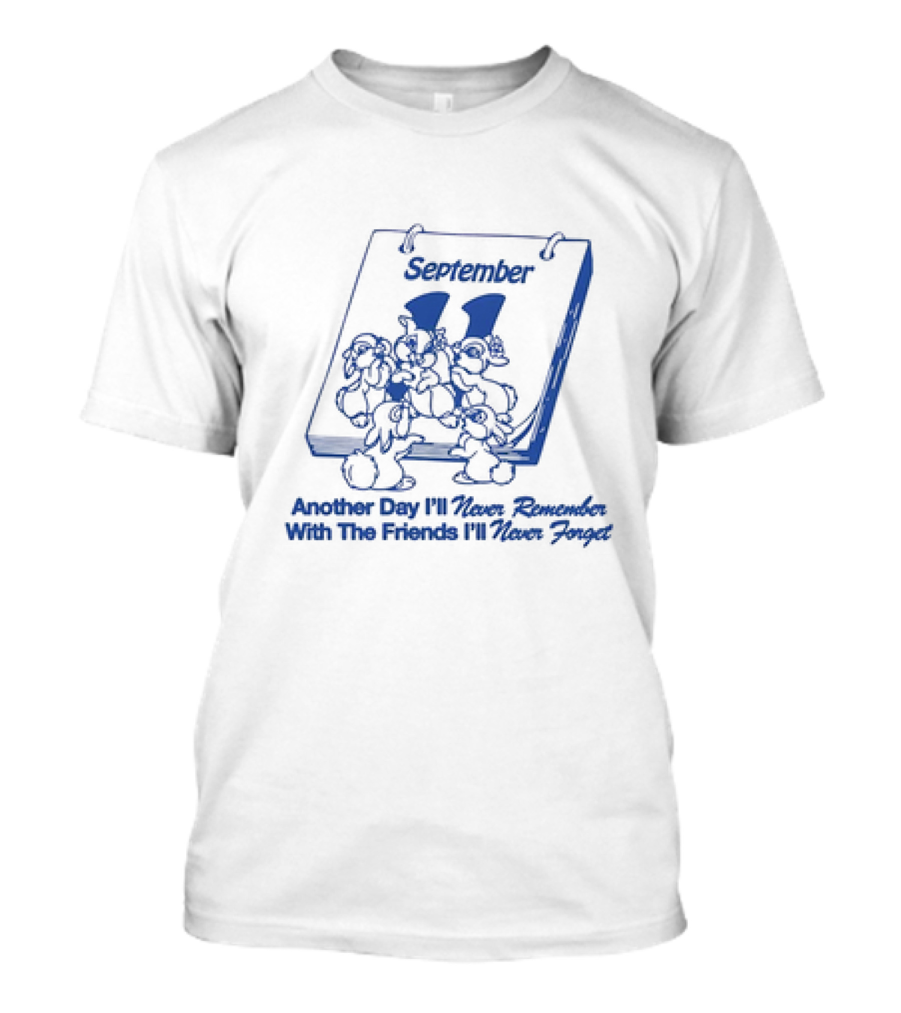 September 11 Page With Friends Gathered In Comical Memory Remembrance T-Shirt