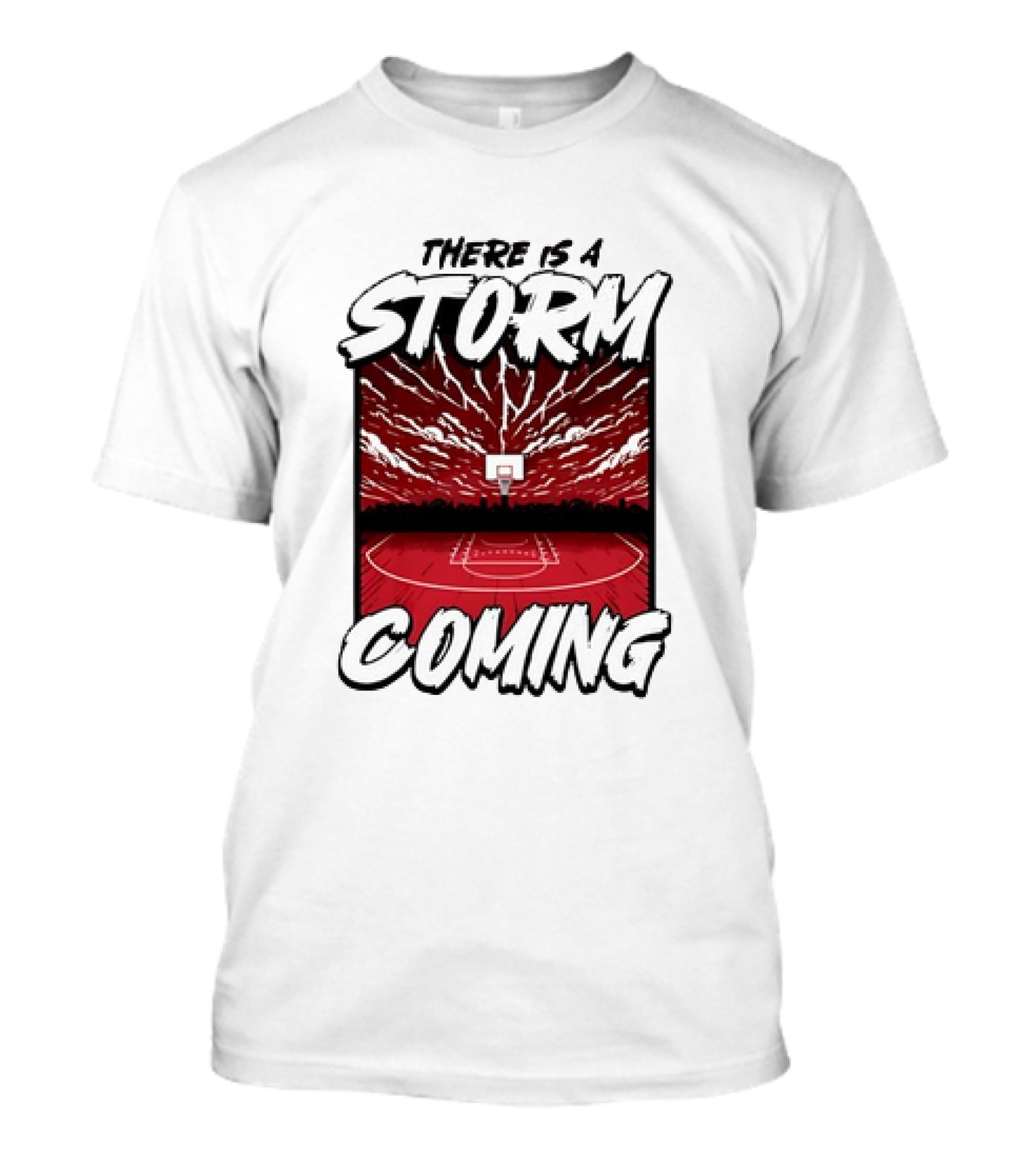 THERE IS A STORM COMING BASKETBALL COURT LIGHTNING SKY T-Shirt