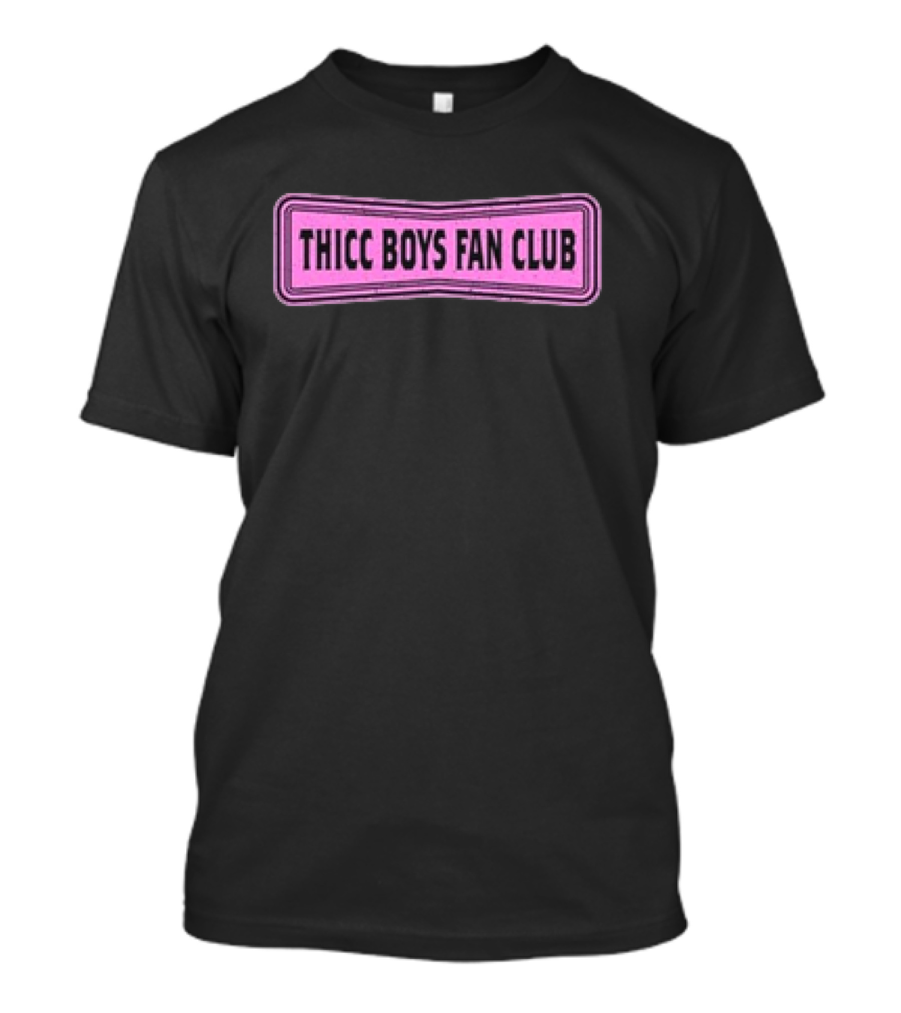 THICC BOYS FAN CLUB Retro-Style Pink Banner T-Shirt