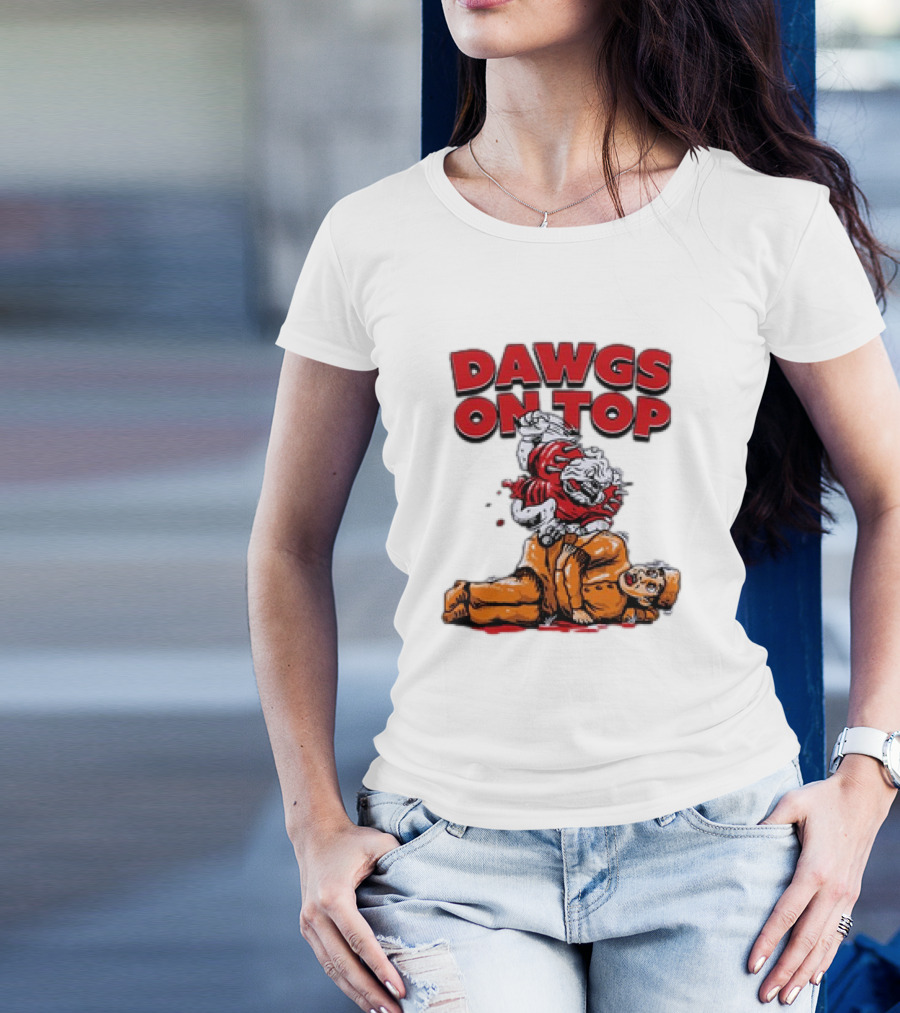Georgia Bulldogs Dawgs On Top Victoriously Over Tennessee T-Shirt