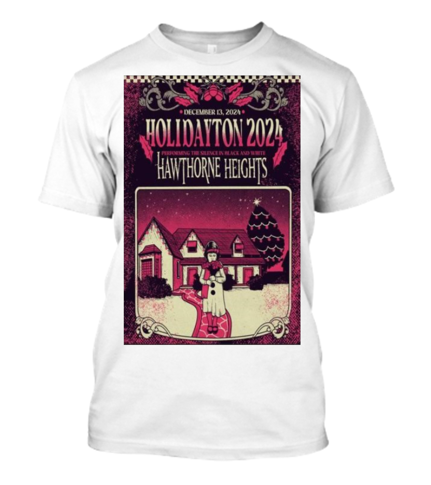 December 13 2024 HoliDayton Performing The Silence In Black And White Hawthorne Heights T-Shirt