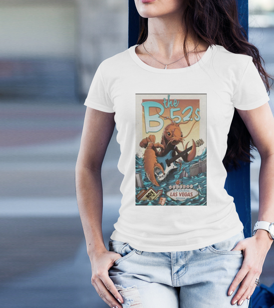 The B-52s Las Vegas Nov 13-16 2024 Welcome To Fabulous Las Vegas Nevada Lobster Guitar T-Shirt