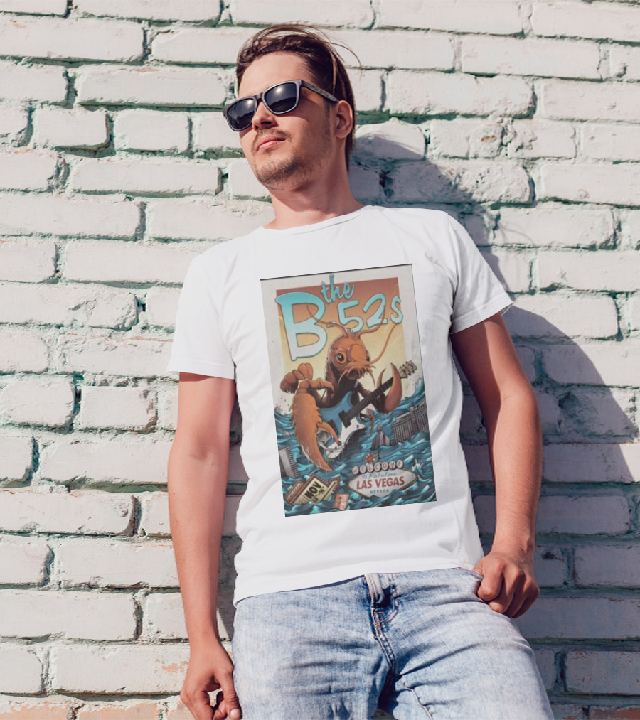 The B-52s Las Vegas Nov 13-16 2024 Welcome To Fabulous Las Vegas Nevada Lobster Guitar T-Shirt
