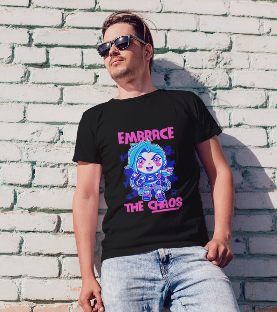 Embrace The Chaos Jinx League Of Legends Arcane Graffiti T-Shirt