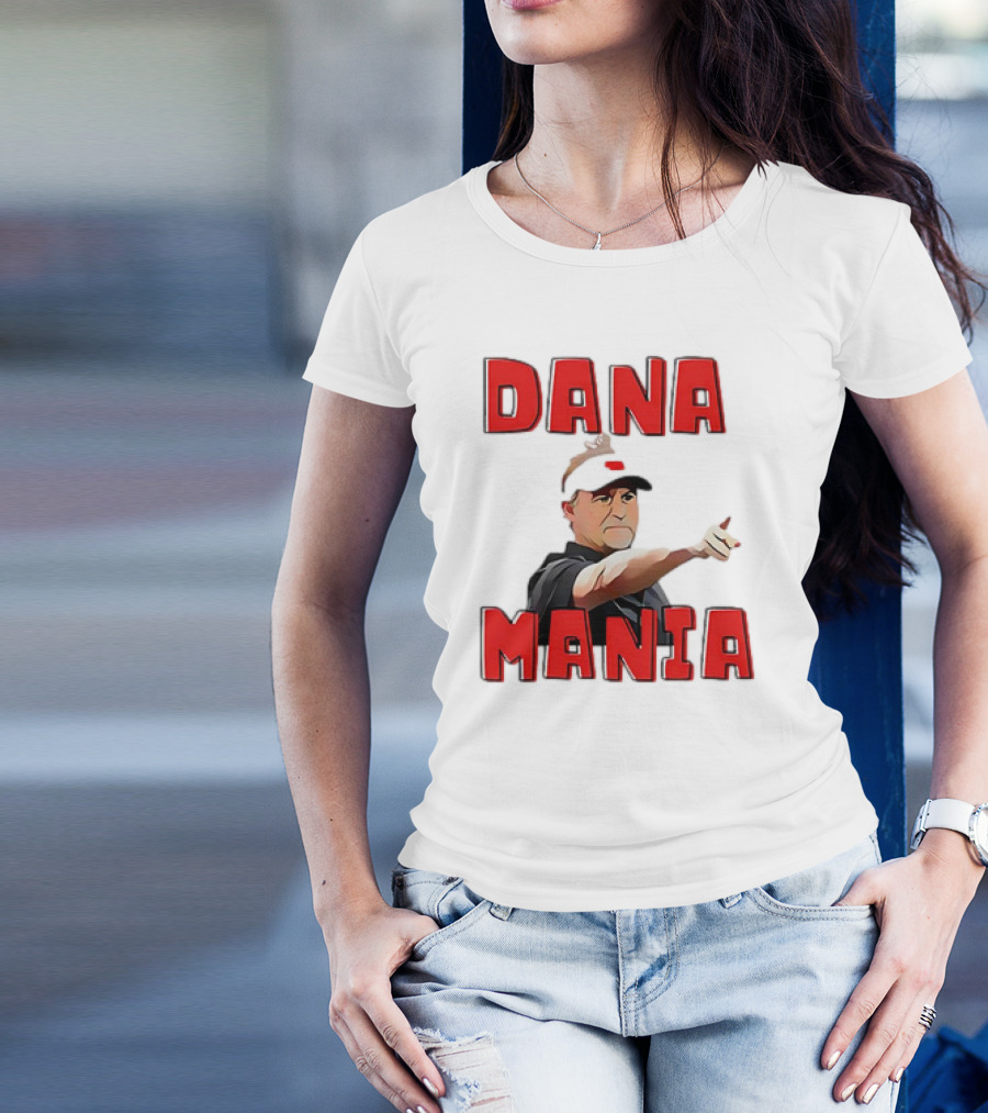 Dana Mania Nebraska Cornhusker Enthusiasm Pointing T-Shirt