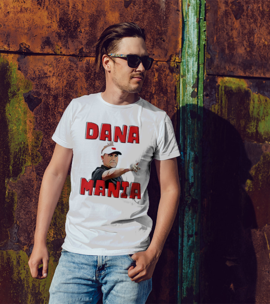 Dana Mania Nebraska Cornhusker Enthusiasm Pointing T-Shirt