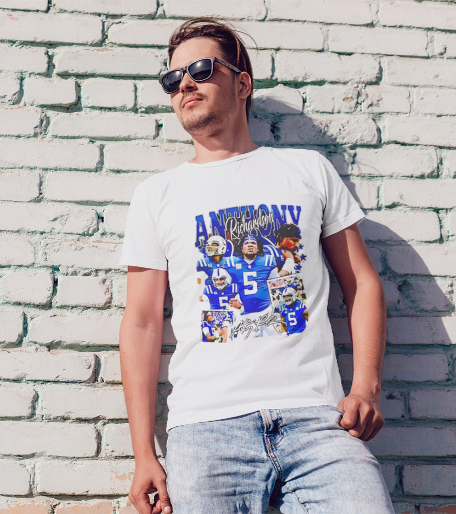 Anthony Richardson Indianapolis Colts Number 5 Collage T-Shirt