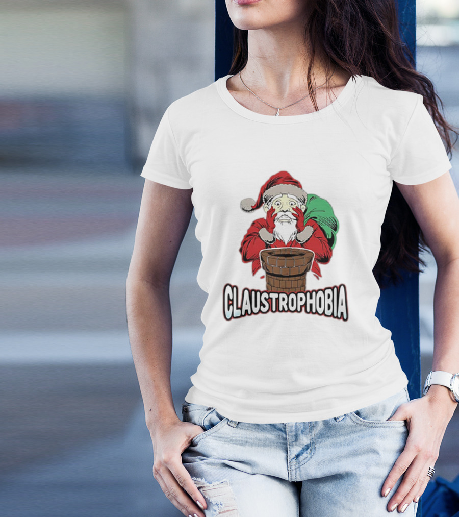 Claustrophobia Santa Claus Chimney Christmas T-Shirt