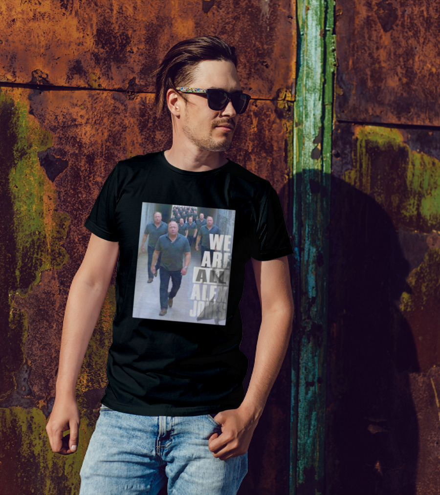 We Are All Alex Jones Multiple Clones Walking In Tunnel T-Shirt