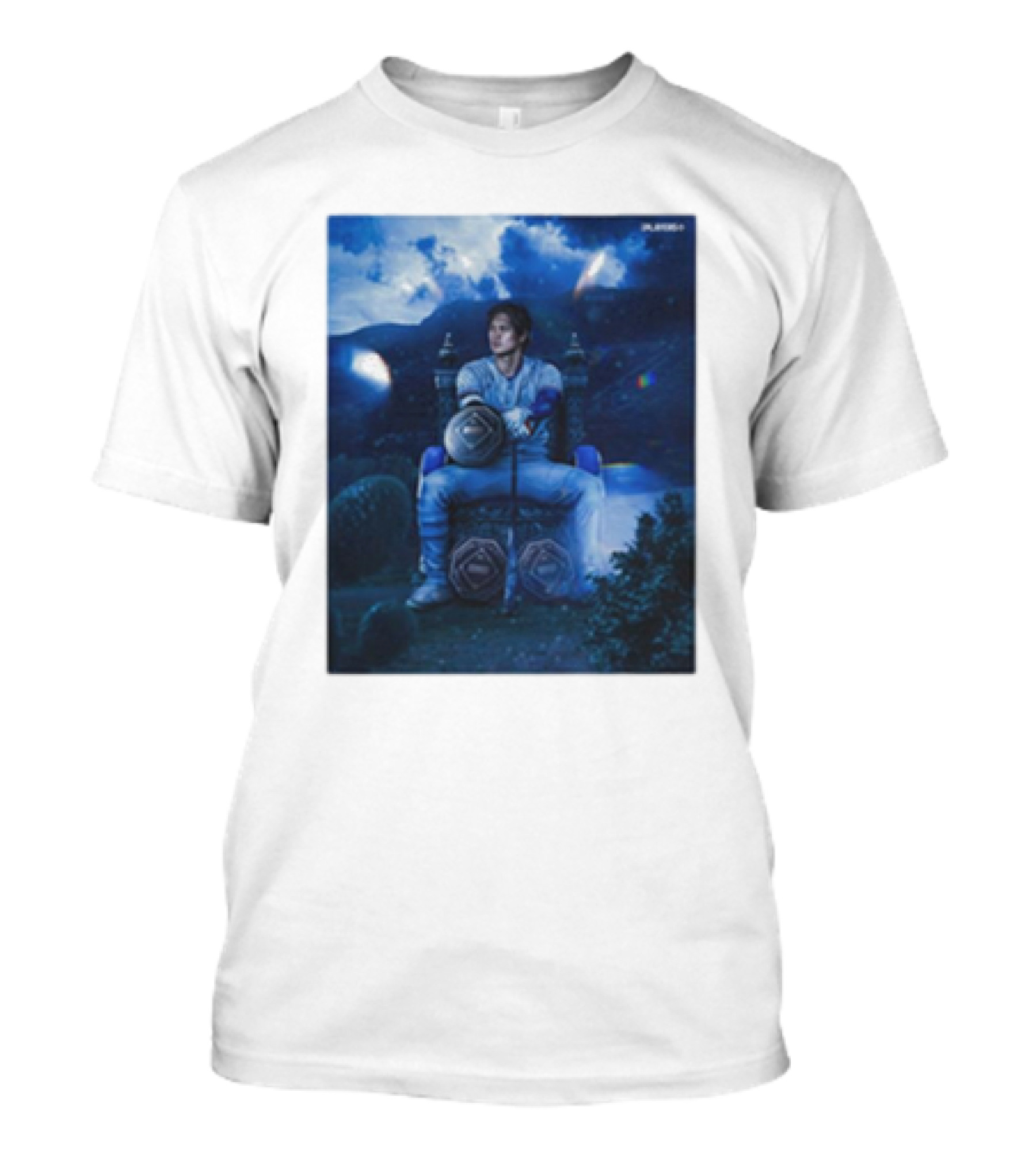 Shohei Ohtani Los Angeles Dodgers National League MVP 2024 Throne Cosmic Night Scene T-Shirt