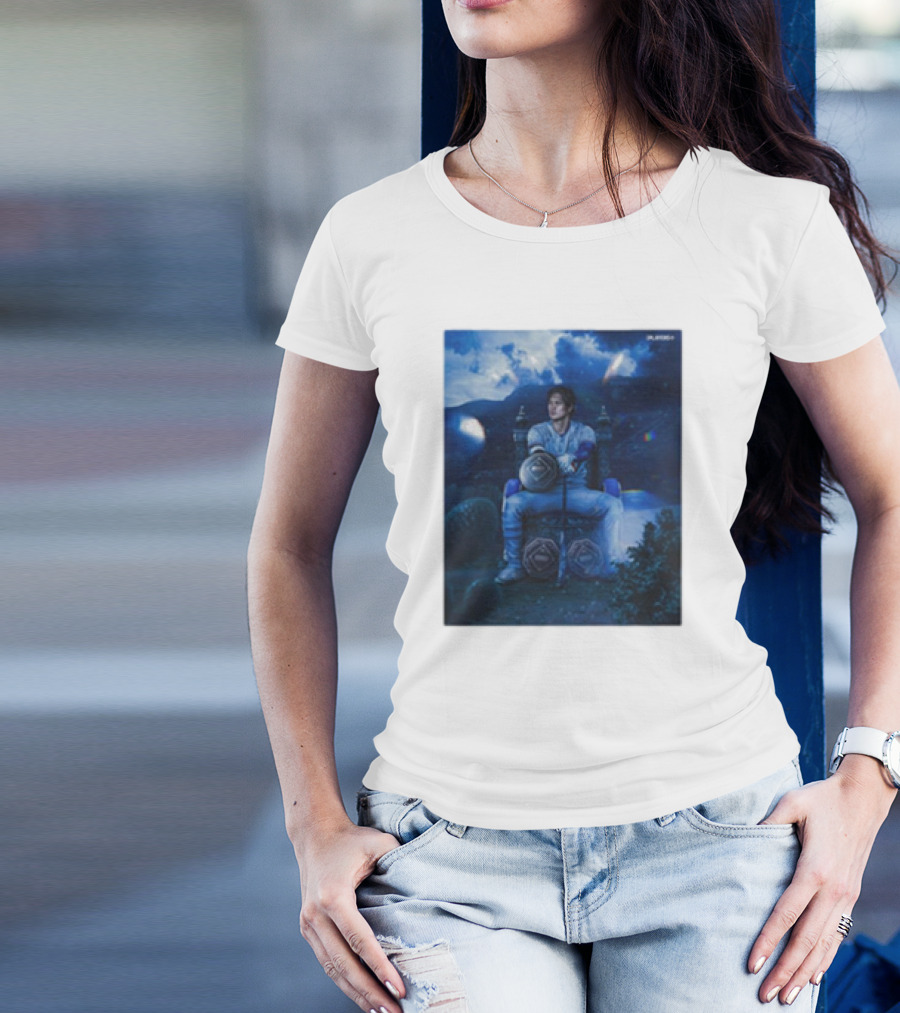 Shohei Ohtani Los Angeles Dodgers National League MVP 2024 Throne Cosmic Night Scene T-Shirt