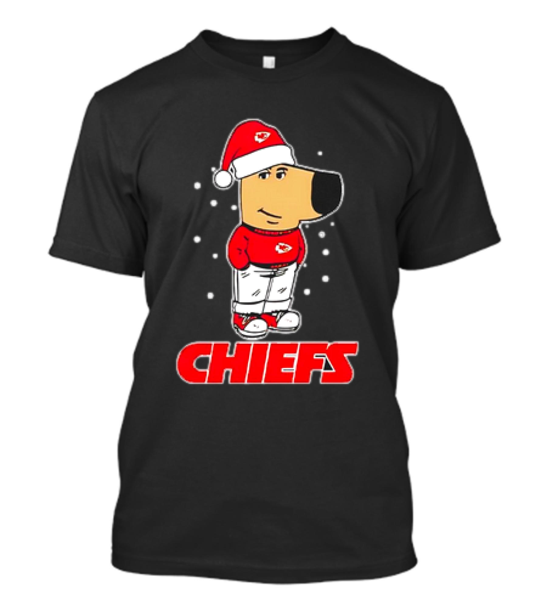 Just A Chill Guy With Chiefs Christmas Santa Hat And Snowflakes T-Shirt