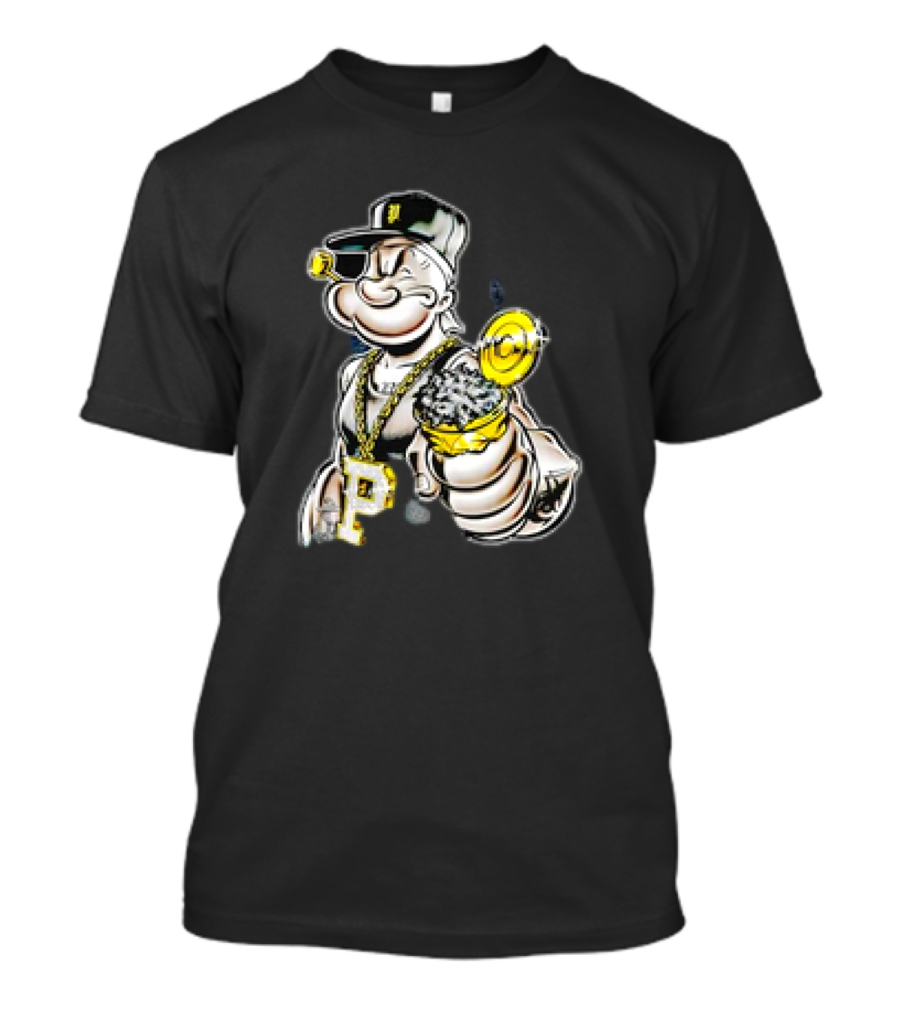 Spinach Pimp Chain And Cap Style Billboard T-Shirt