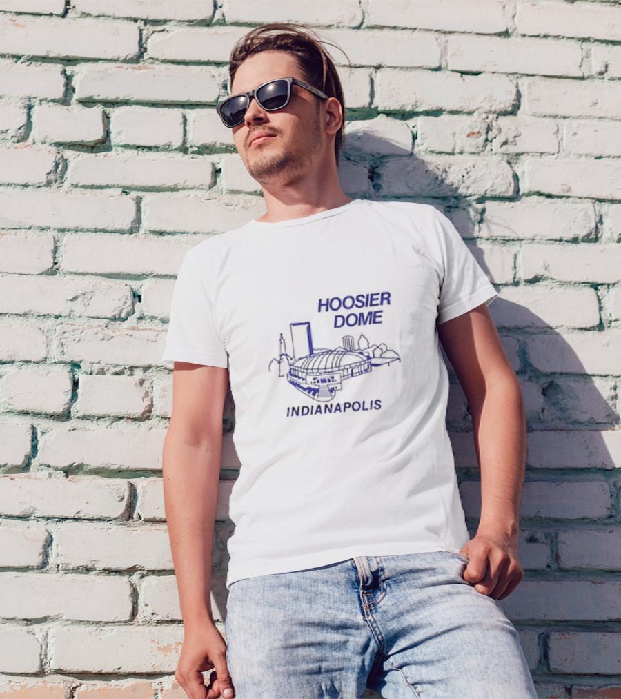 Hoosier Dome Indianapolis Skyline T-Shirt