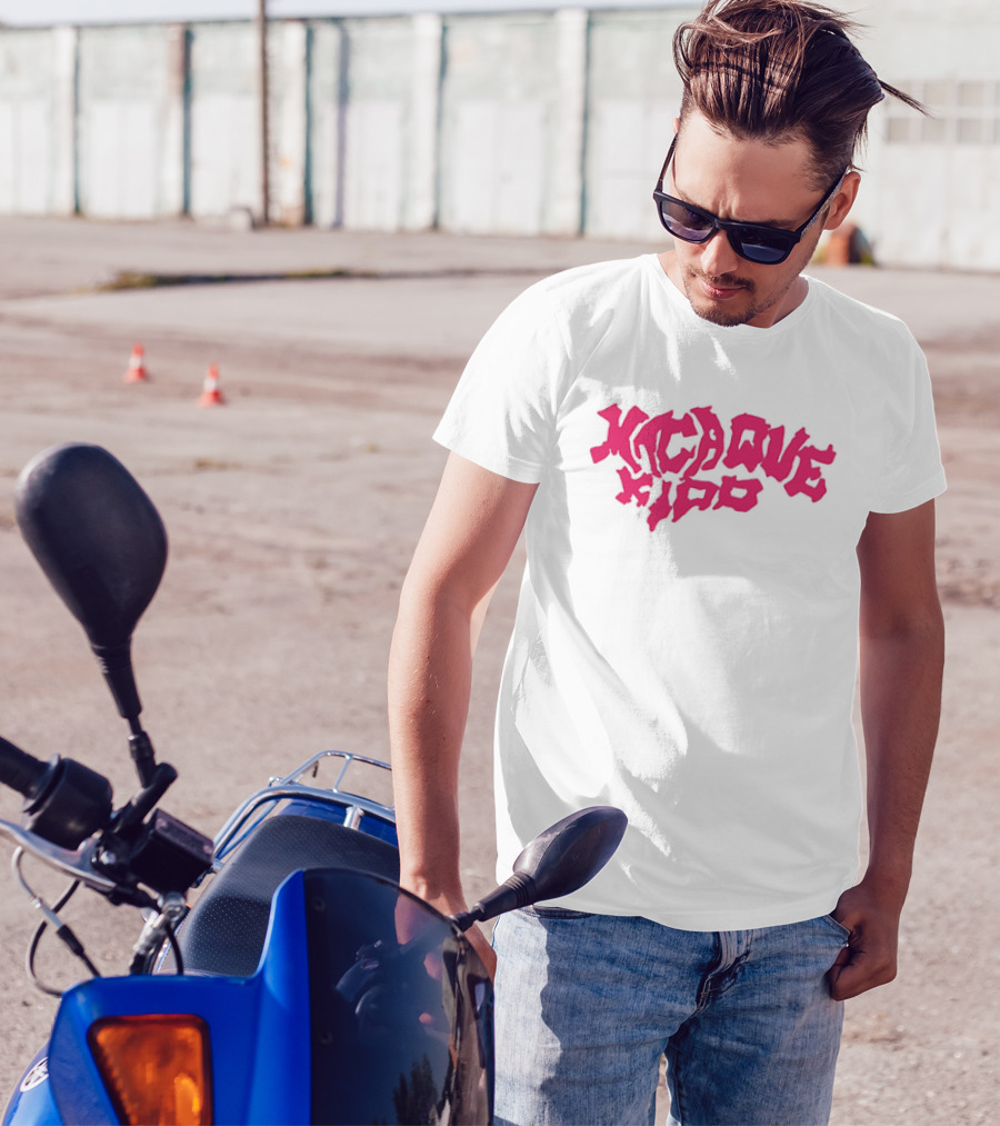 Macaque Kido Bold Pink Text T-Shirt