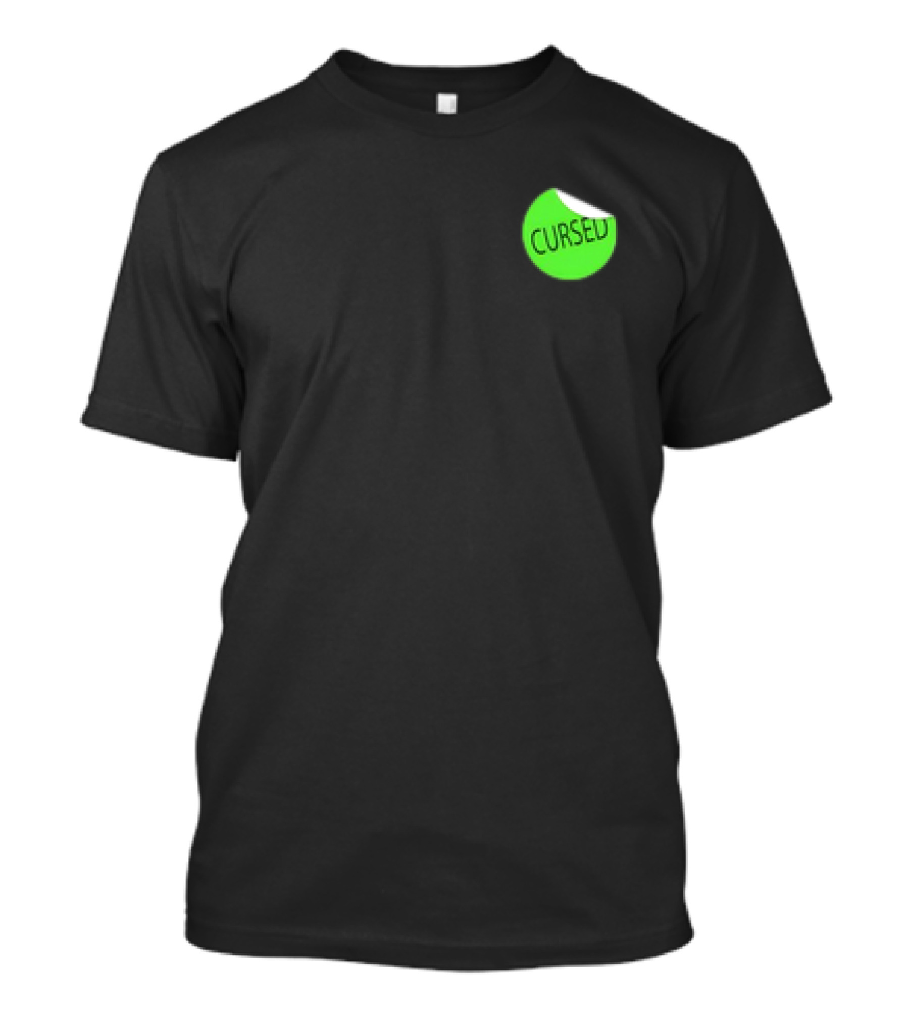 Danhausen Cursed Sticker Green Cursed Text T-Shirt