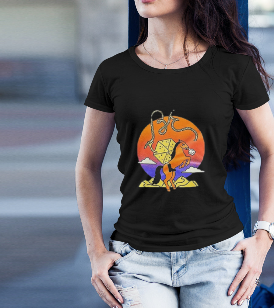 The BE-Hive Life Is Tight Kite And Horse Sunset Scene T-Shirt