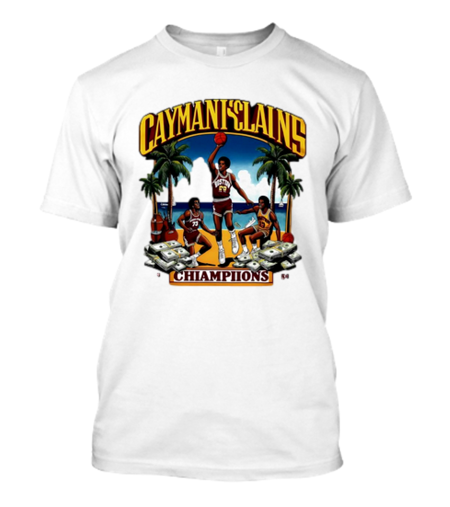Cayman Islands Champions Basketball Beach Scene 191-984 T-Shirt