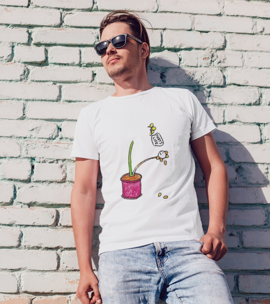 Flowers That's Life Drooping Plant With Bee T-Shirt