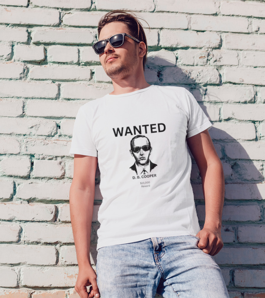 WANTED D.B. COOPER $15,000 Reward T-Shirt