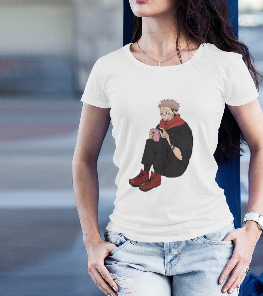 Yuji Itadori Mode Ryomen Sukuna Playing With Phone Jujutsu Kaisen Anime T-Shirt