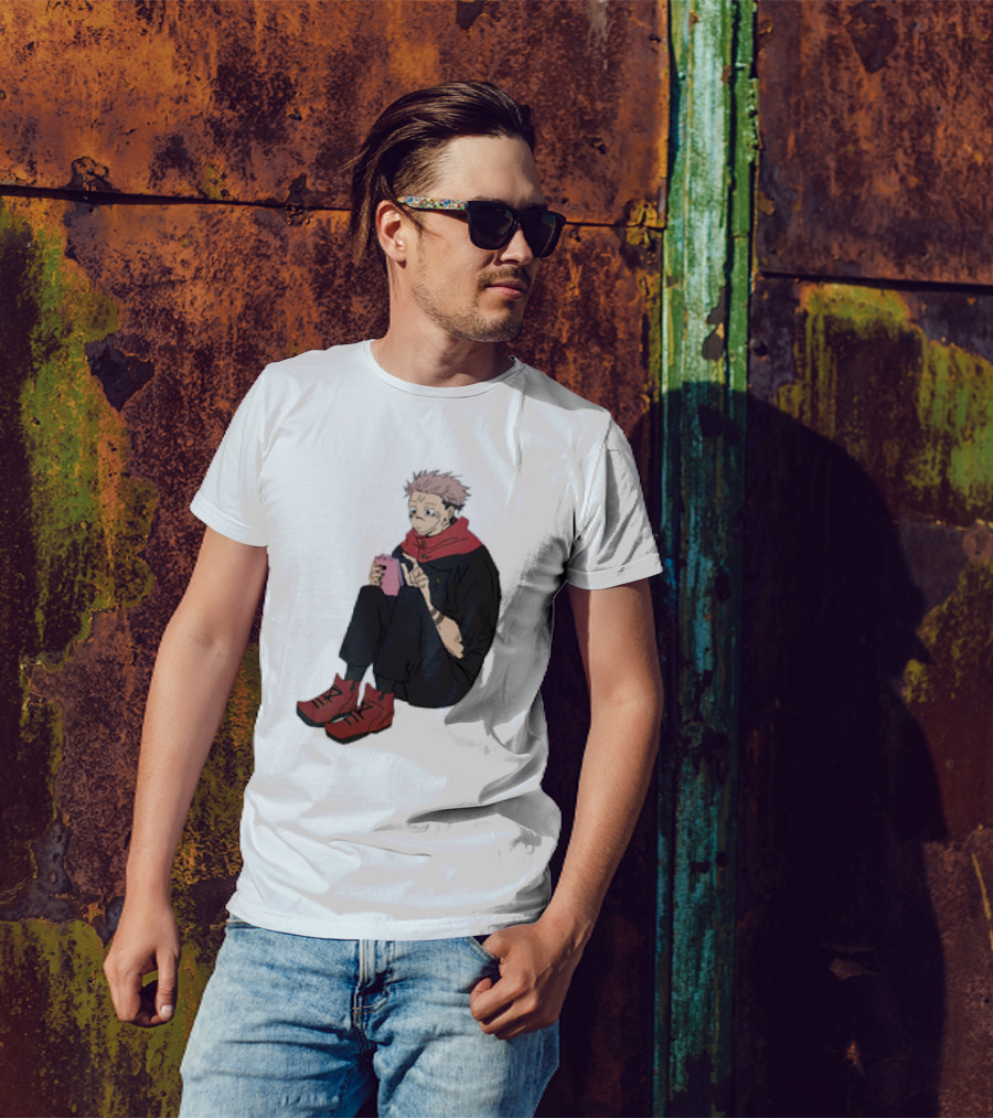 Yuji Itadori Mode Ryomen Sukuna Playing With Phone Jujutsu Kaisen Anime T-Shirt