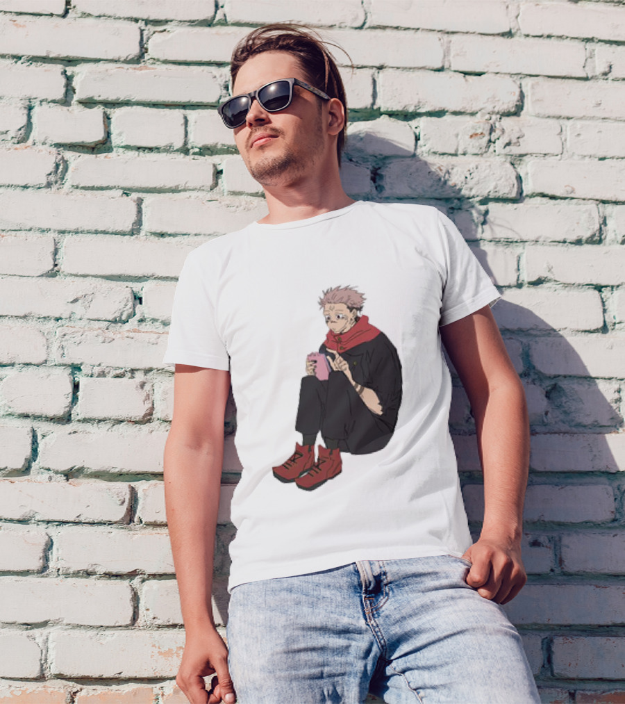 Yuji Itadori Mode Ryomen Sukuna Playing With Phone Jujutsu Kaisen Anime T-Shirt