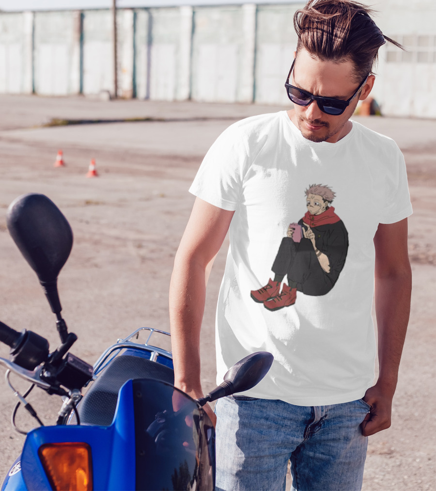 Yuji Itadori Mode Ryomen Sukuna Playing With Phone Jujutsu Kaisen Anime T-Shirt