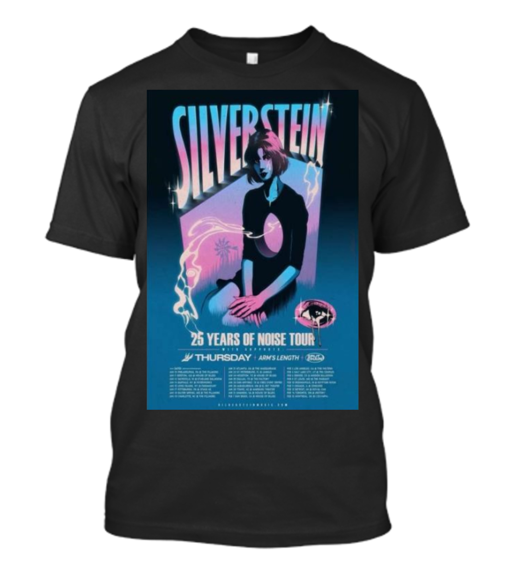 SILVERSTEIN 25 Years Of Noise Tour 2025 With Special Guests Thursday And Arms Length T-Shirt