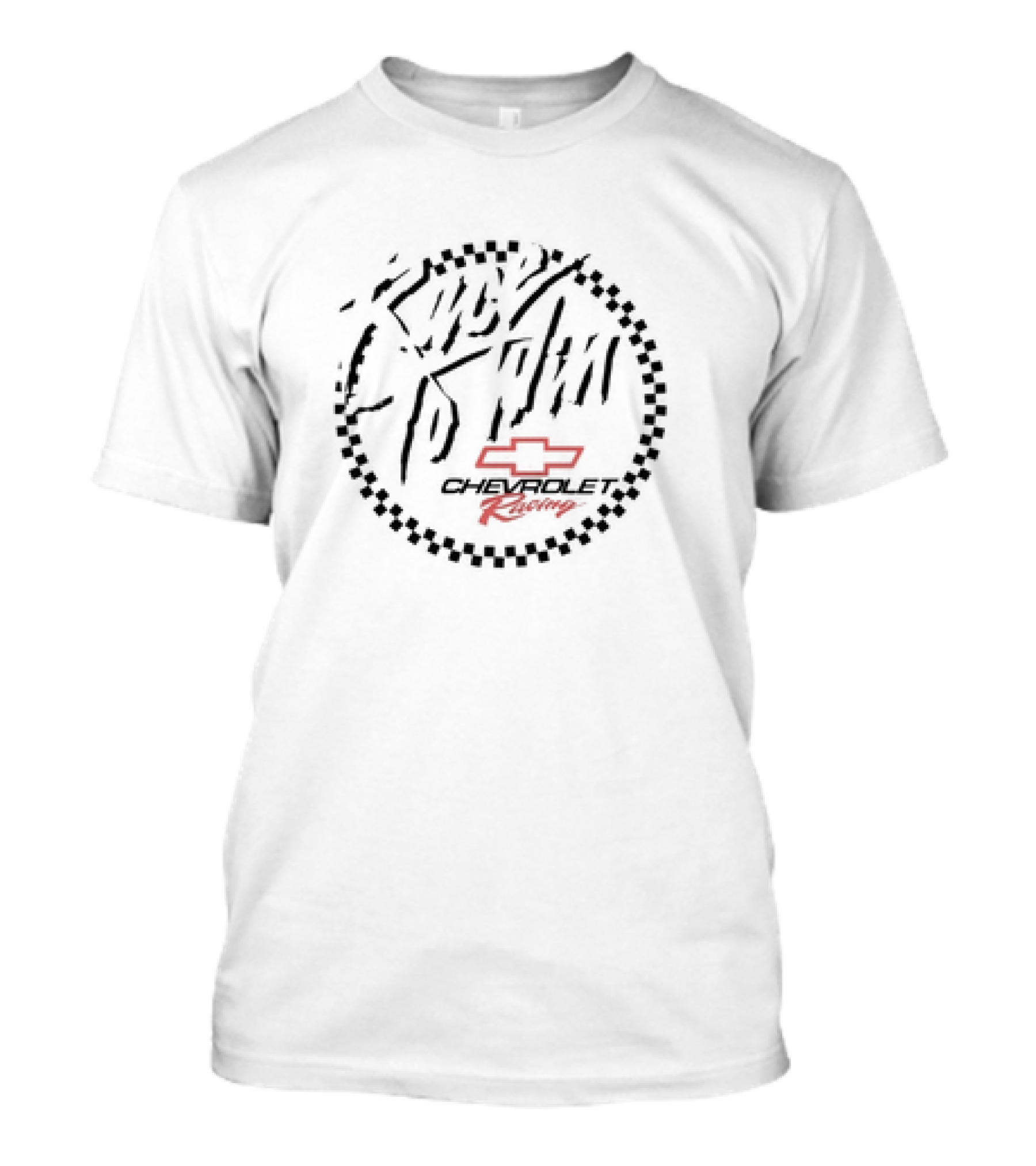 Race To Win Chevrolet Racing Checkered Circle T-Shirt