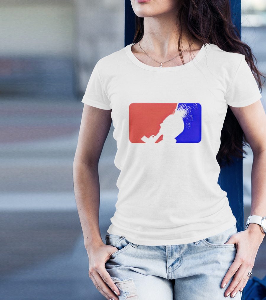 David Major League Shooting Silhouette Red Blue Funny T-Shirt