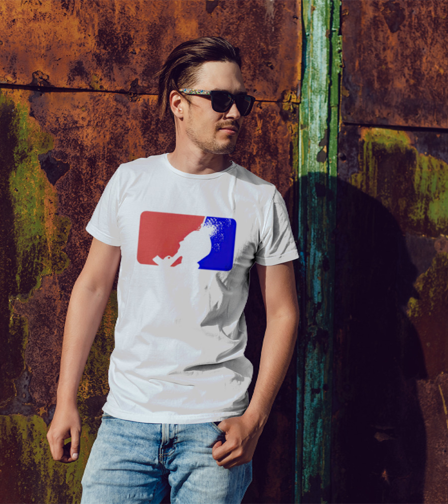 David Major League Shooting Silhouette Red Blue Funny T-Shirt
