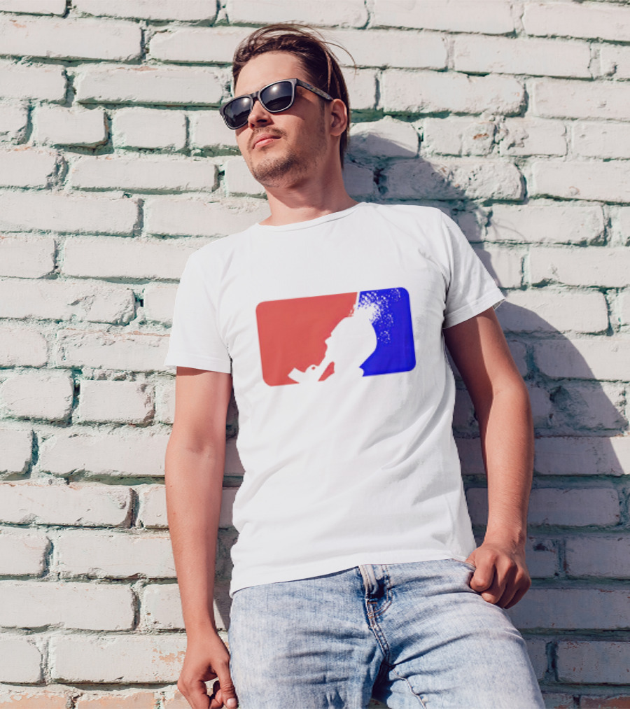 David Major League Shooting Silhouette Red Blue Funny T-Shirt