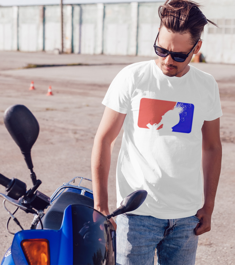 David Major League Shooting Silhouette Red Blue Funny T-Shirt