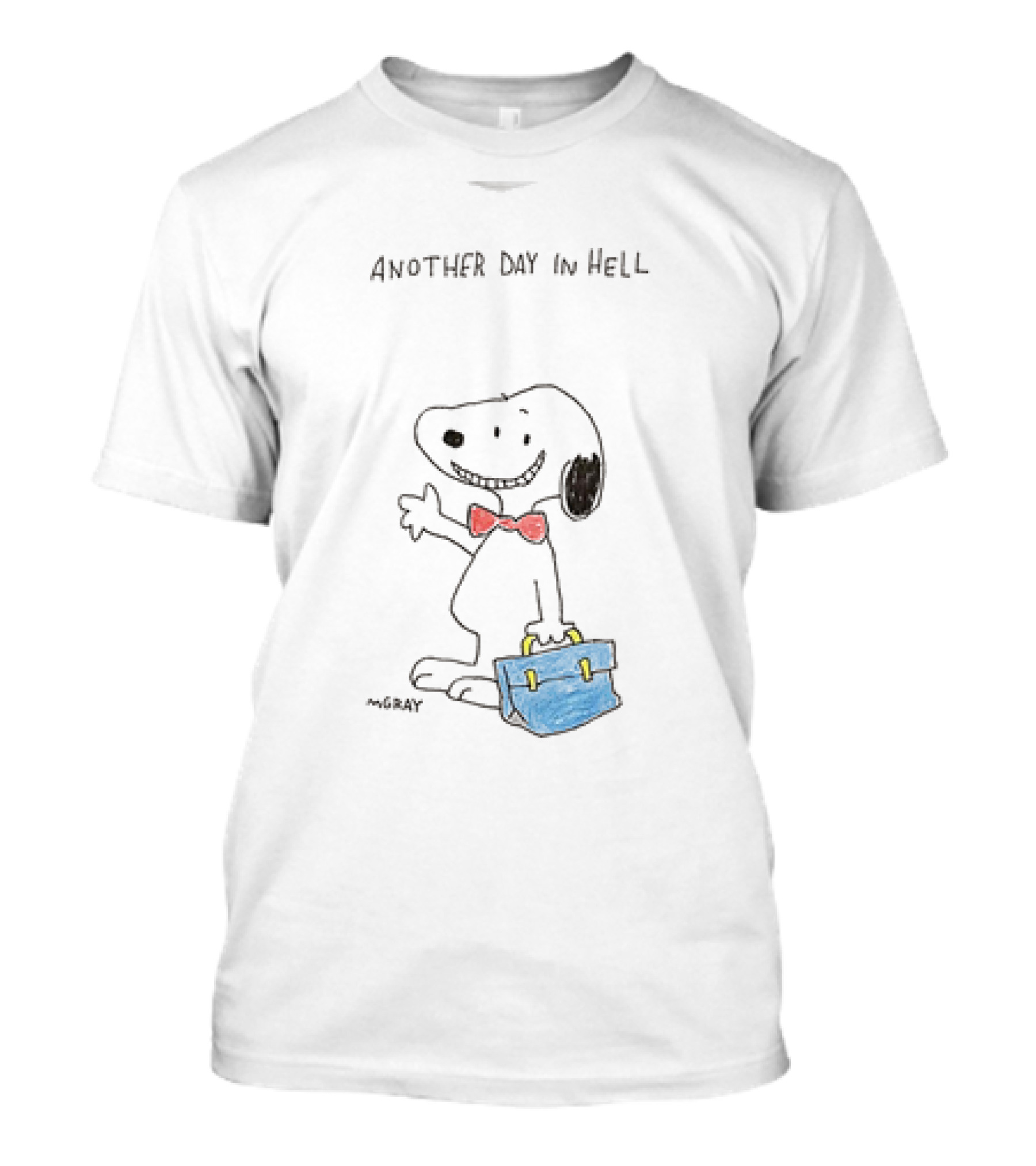 Snoopy Another Day In Hell With Smiling Snoopy And Briefcase T-Shirt