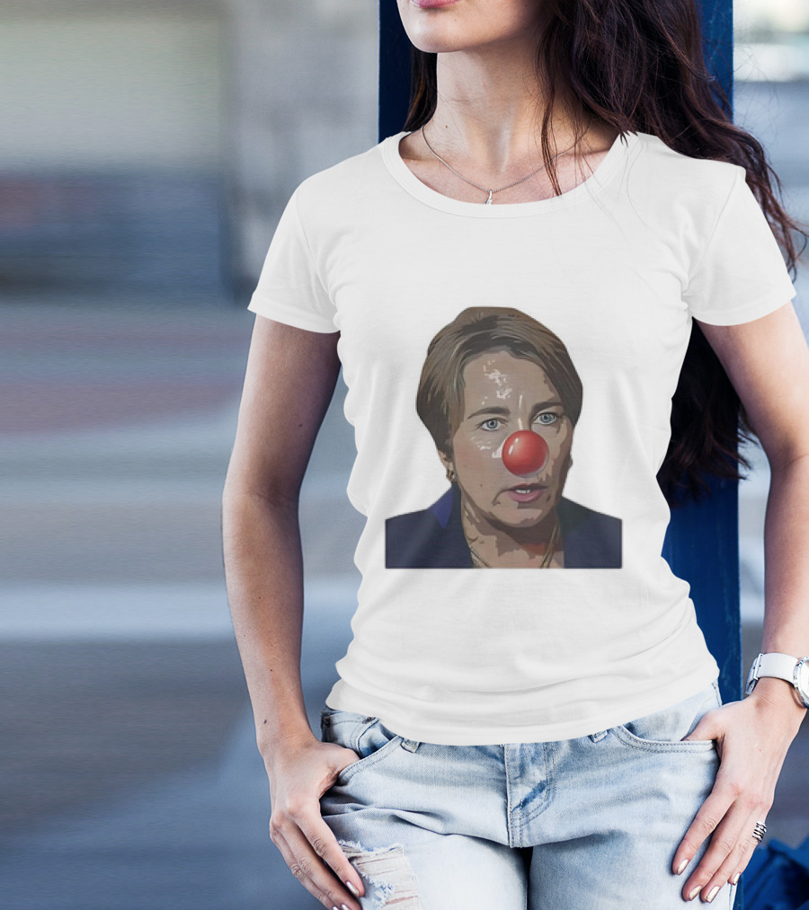 Maura Healey Cartoon Clown Nose Face Image T-Shirt