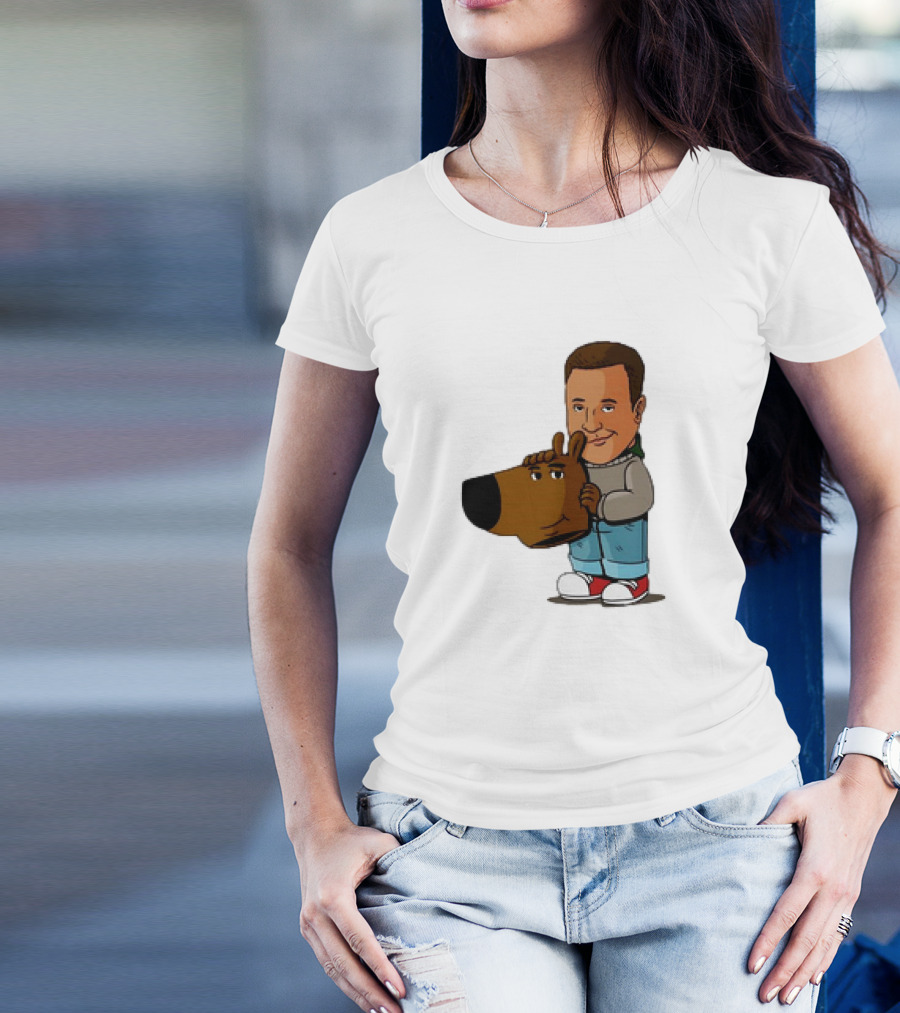 Kevin James Chill Guy Meme With Cartoon Style Scooby-Doo Head T-Shirt