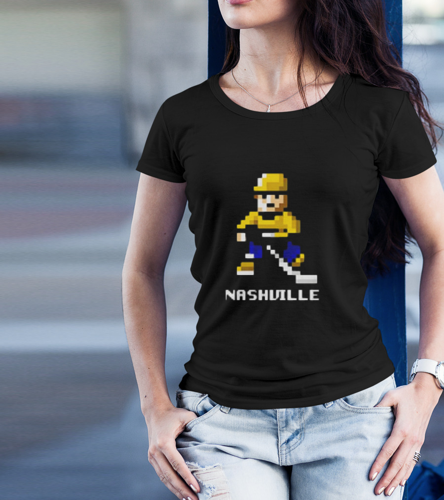Nashville Hockey Pixel Player 8-bit T-Shirt