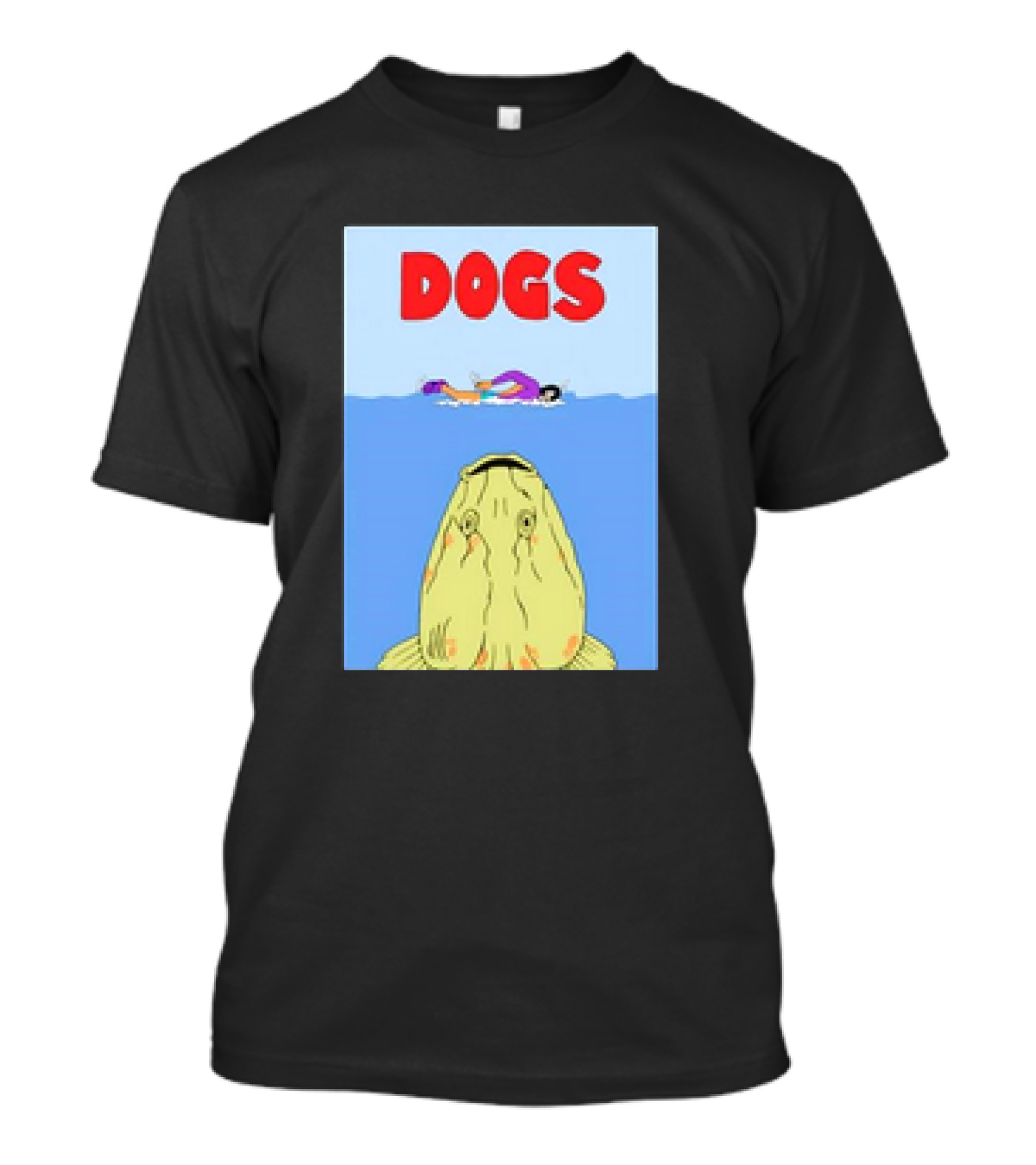 Powerfish Dogs Cartoon Parody With Floating Swimmer T-Shirt