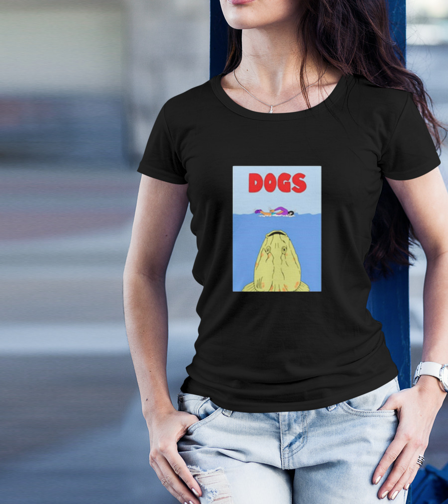 Powerfish Dogs Cartoon Parody With Floating Swimmer T-Shirt