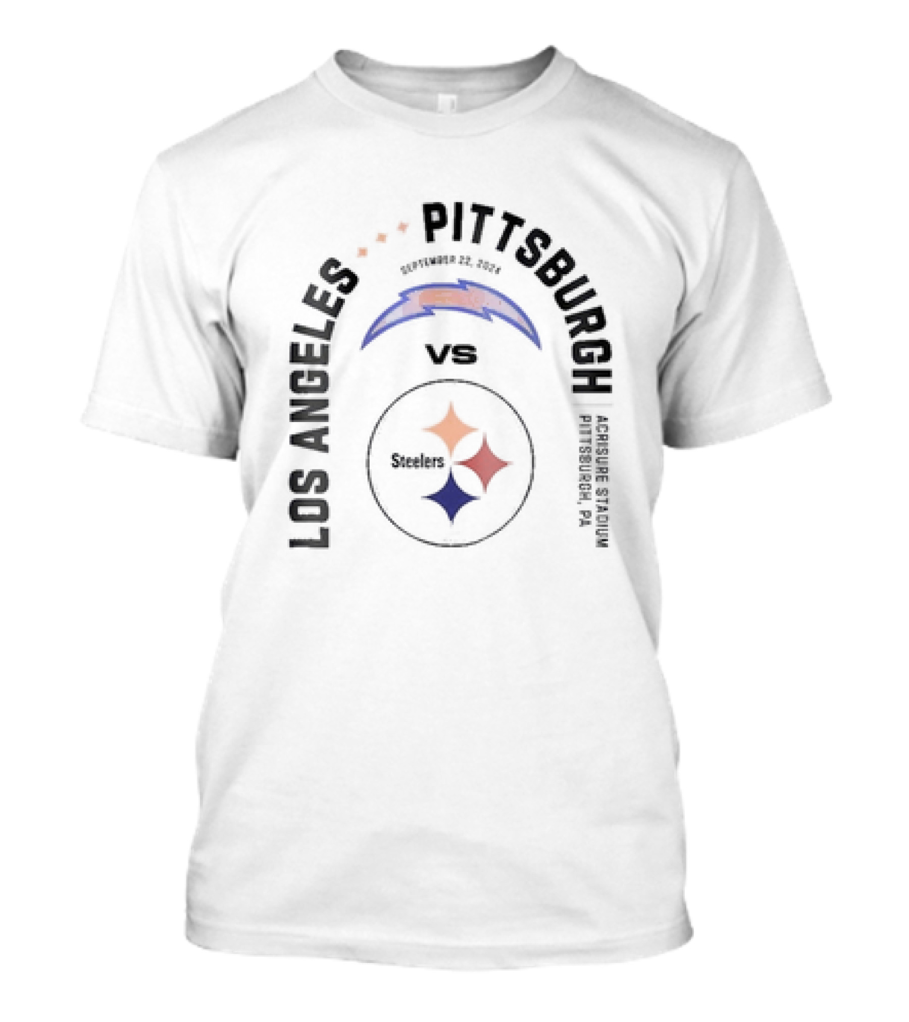 Los Angeles Chargers Vs. Pittsburgh Steelers September 22, 2024 Acrisure Stadium Pittsburgh, PA T-Shirt