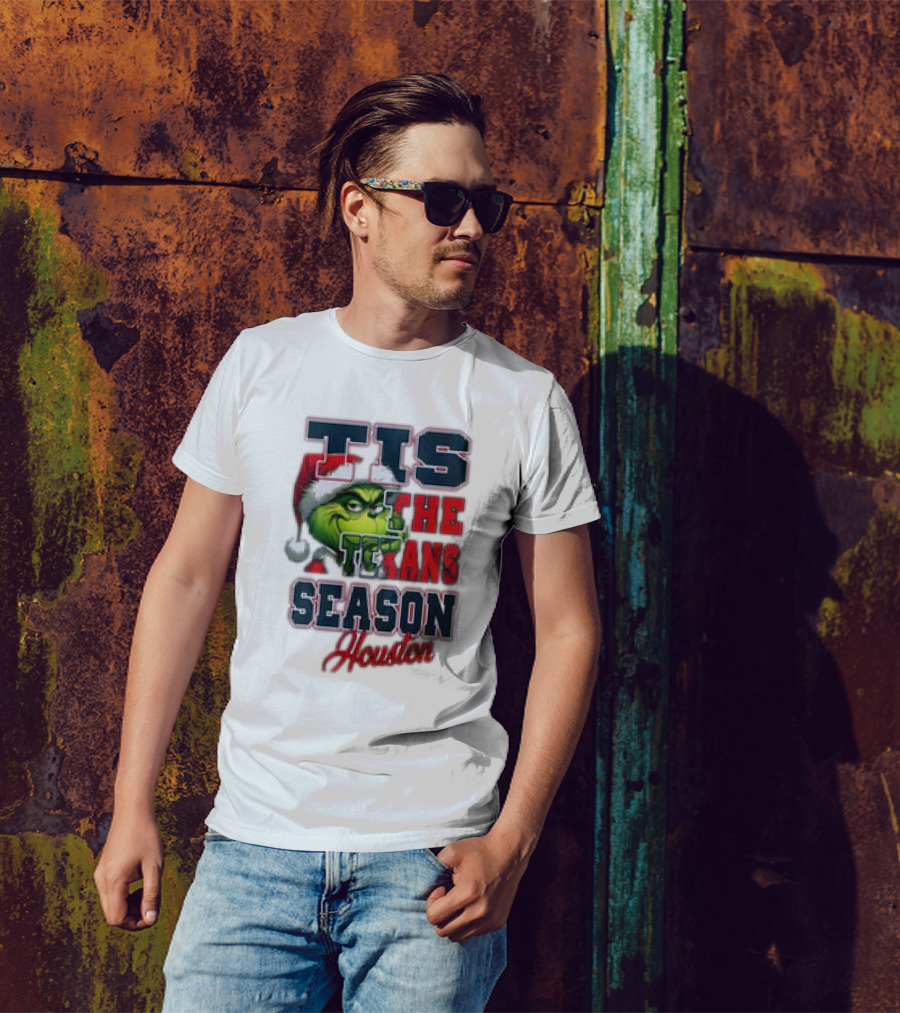 Tis The Texans Season Houston Texans Merry Christmas The Grinch T-Shirt
